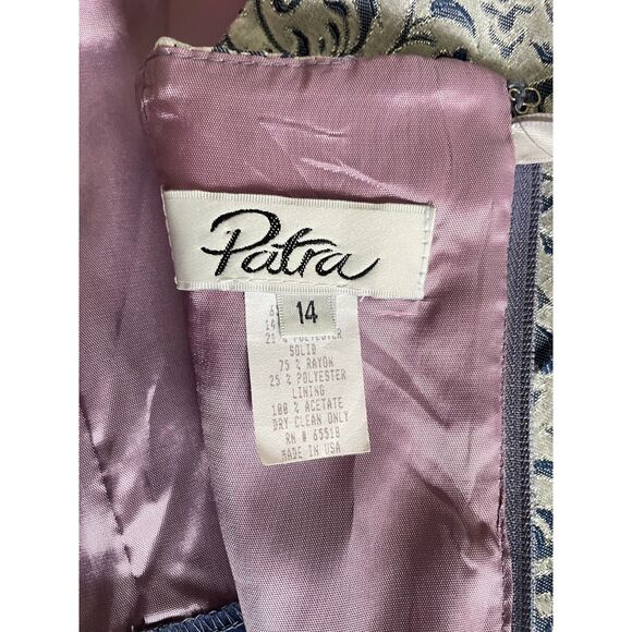 Patra Evening Gown 14 Silver Metallic Halter Top Chiffon Skirt Formal Dress USA - Picture 7 of 12